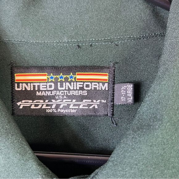United Uniform Manufacturers Size XL(17-17-1/2) Dark Green Short Sleeve … - Picture 10 of 11